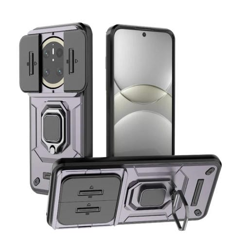 Funda para Teléfono Huawei Mate 70 5G con Soporte y Carcasa Deslizante TPU + PC (Morado)