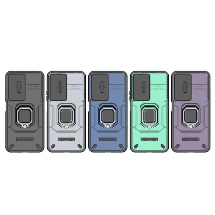 Funda deslizante de TPU + PC a prueba de golpes con soporte para Huawei nova 14 5G (gris)