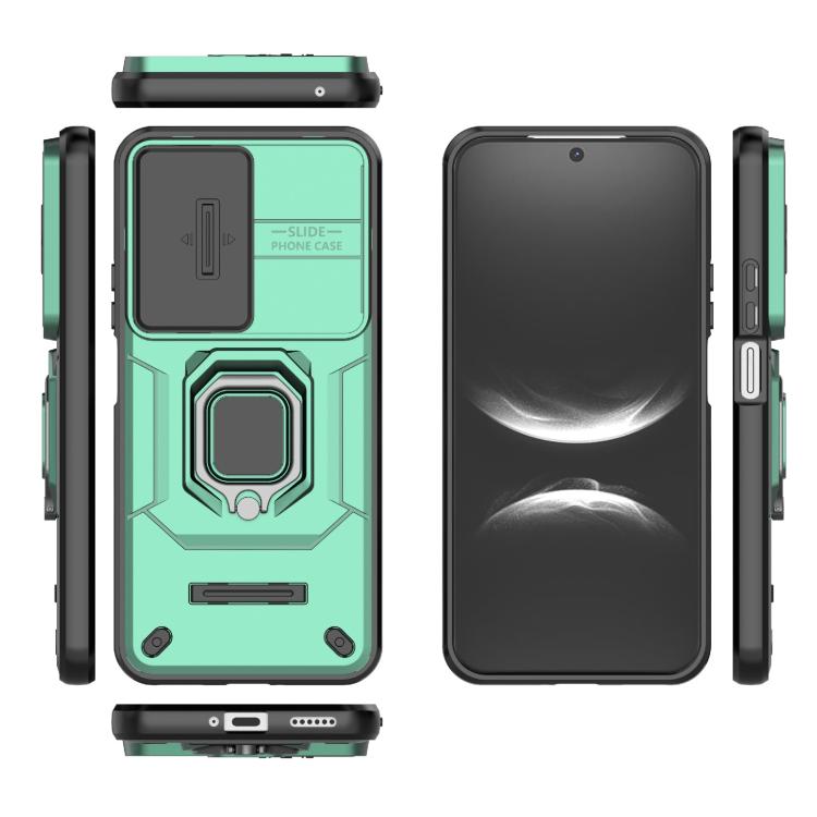 Funda deslizante de TPU + PC a prueba de golpes con soporte para Huawei nova 14 5G (verde)