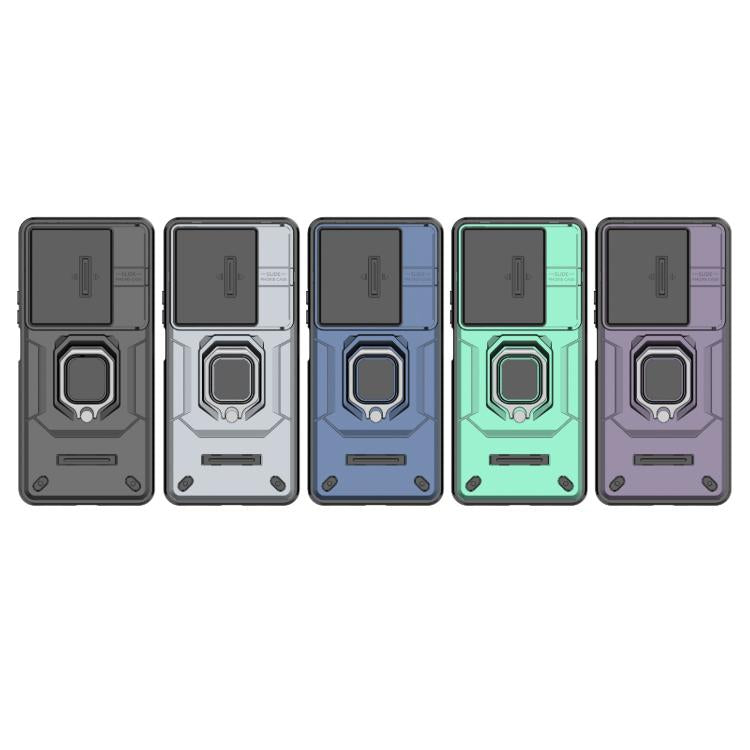 Funda deslizante de TPU + PC a prueba de golpes con soporte para Huawei nova 14 Pro 5G (gris)