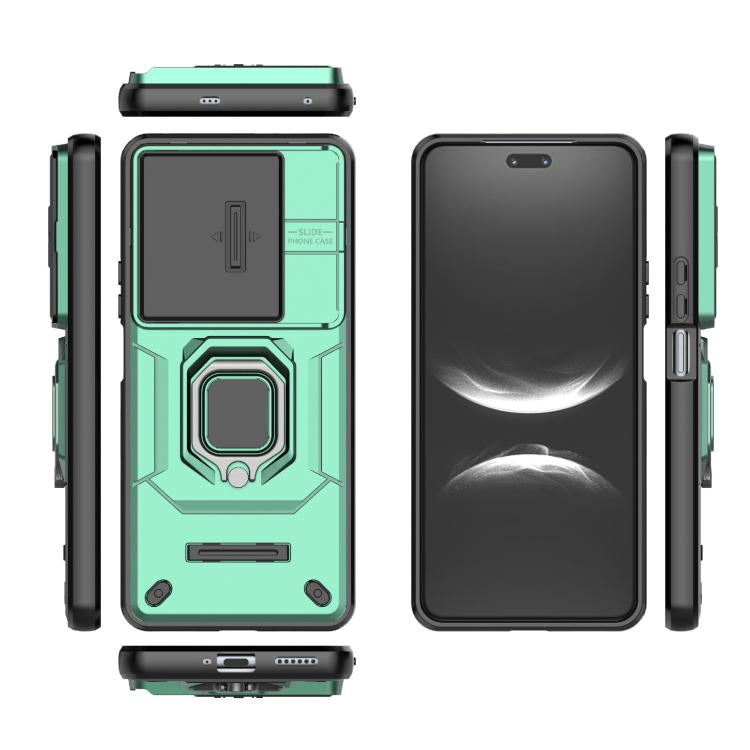 Funda deslizante de TPU + PC a prueba de golpes con soporte para Huawei nova 14 Pro 5G (verde)