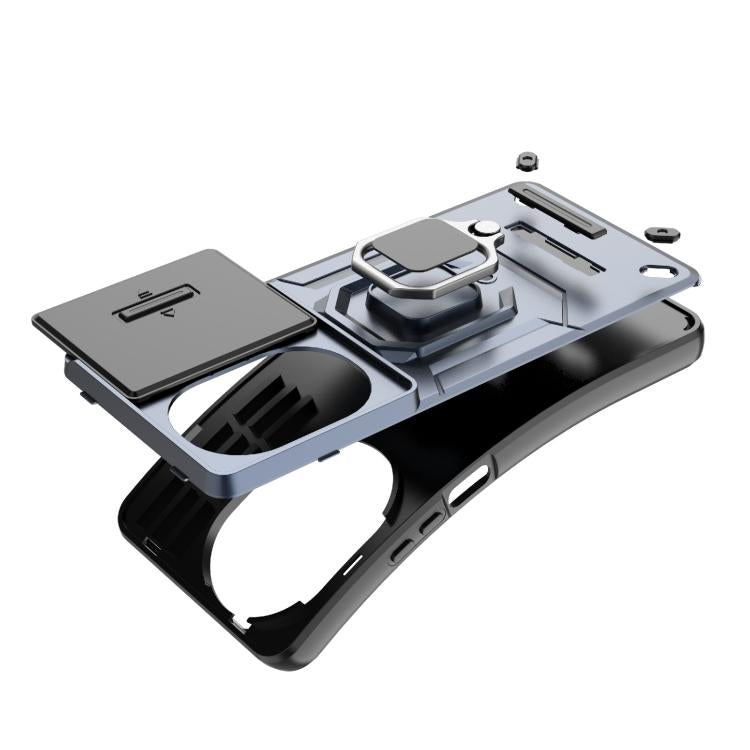 Funda deslizante de TPU + PC a prueba de golpes con soporte para Huawei nova 14 Pro 5G (verde)