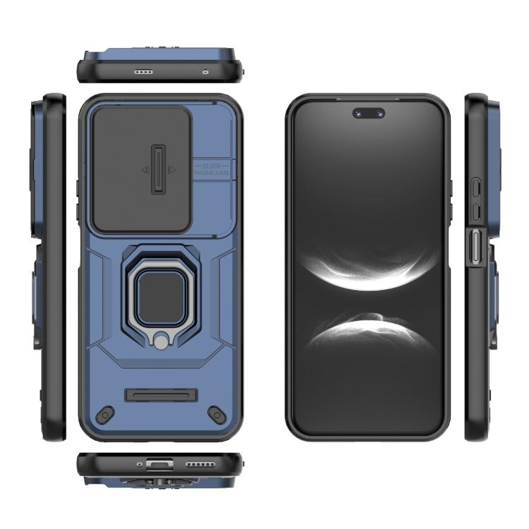 Funda deslizante de TPU + PC a prueba de golpes con soporte para Huawei nova 14 Ultra 5G (azul)