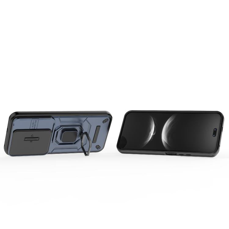 Funda deslizante de TPU + PC a prueba de golpes con soporte para Huawei nova 14 Ultra 5G (azul)