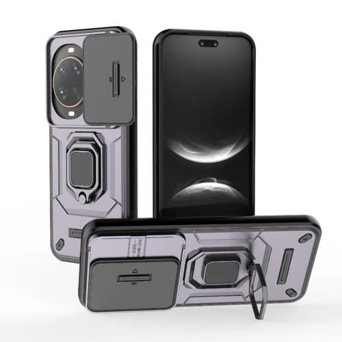 Funda deslizante de TPU + PC a prueba de golpes con soporte para Huawei nova 14 Ultra 5G (morado)