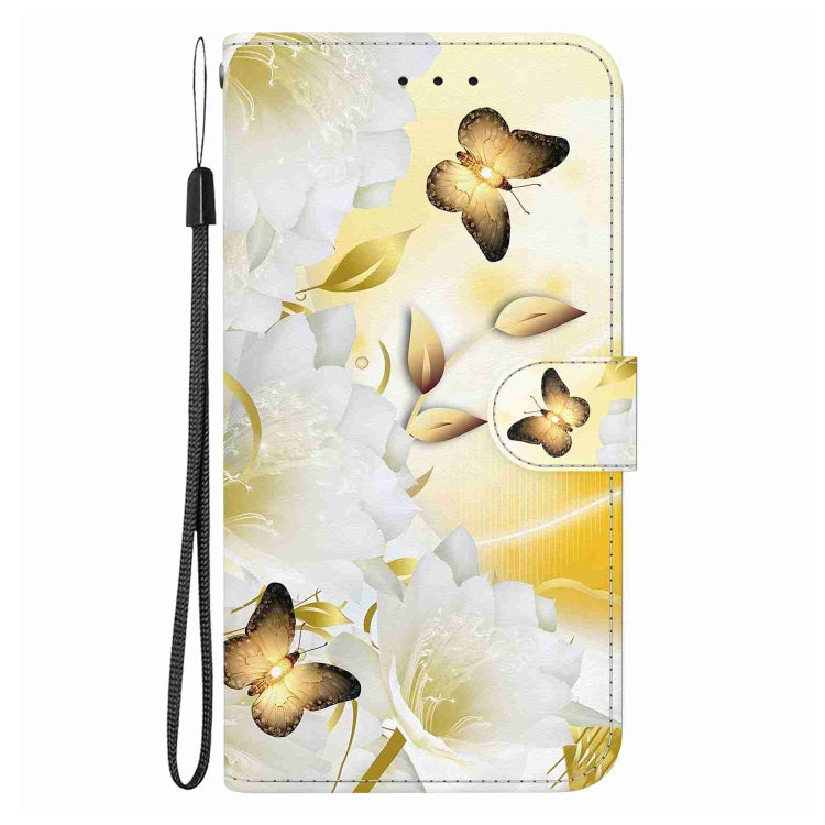 Caja de teléfono Samsung Galaxy A02S EE.UU cuero dibujo Epiphyllum mariposa dorada