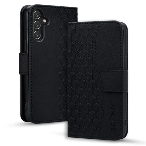 Funda de Cuero Samsung Galaxy A55 5G con Hebilla de Diamante y Cordón (Negro)