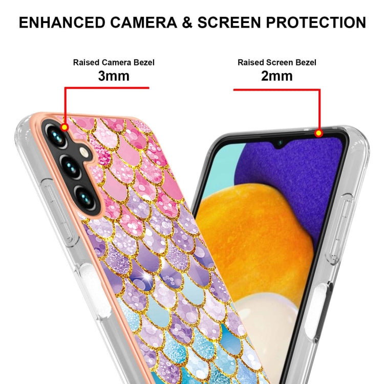 Caja de teléfono TPU Samsung Galaxy A35 5G con Galvanoplastia y Escamas de Colores