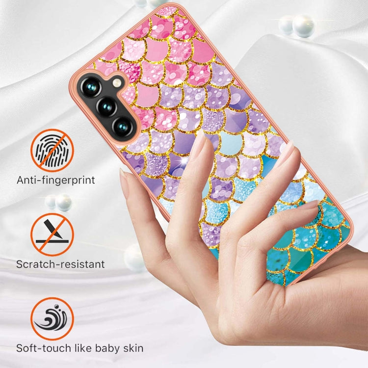 Caja de teléfono TPU para Samsung Galaxy A55 5G con Galvanoplastia y Escamas de Colores