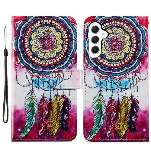 Funda para Teléfono Samsung Galaxy A35 Cuero con Tapa Horizontal Patrón Pintado (Atrapasueños)