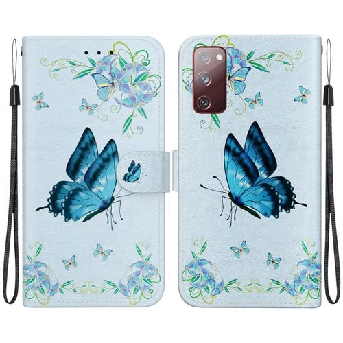 Funda para Samsung Galaxy S20 FE 5G Cuero Dibujo Textura de Cristal (Azul)