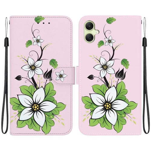 Funda para Teléfono Samsung Galaxy A05 Cuero Dibujo Coloreado Textura de Cristal (Lirio)
