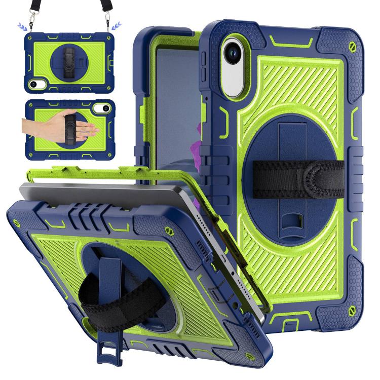 Funda de silicona para Xiaomi Redmi Pad 2 con rotación de 360 grados y contraste para PC (azul marino y verde amarillento)