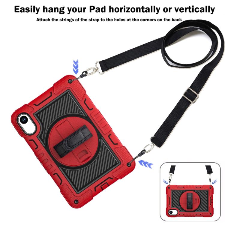 Funda de silicona para tableta Xiaomi Redmi Pad 2 con rotación de 360 grados (rojo y negro)