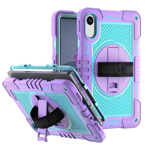 Funda de silicona para Xiaomi Redmi Pad 2 con rotación de 360 grados y contraste para PC (morado y verde menta)