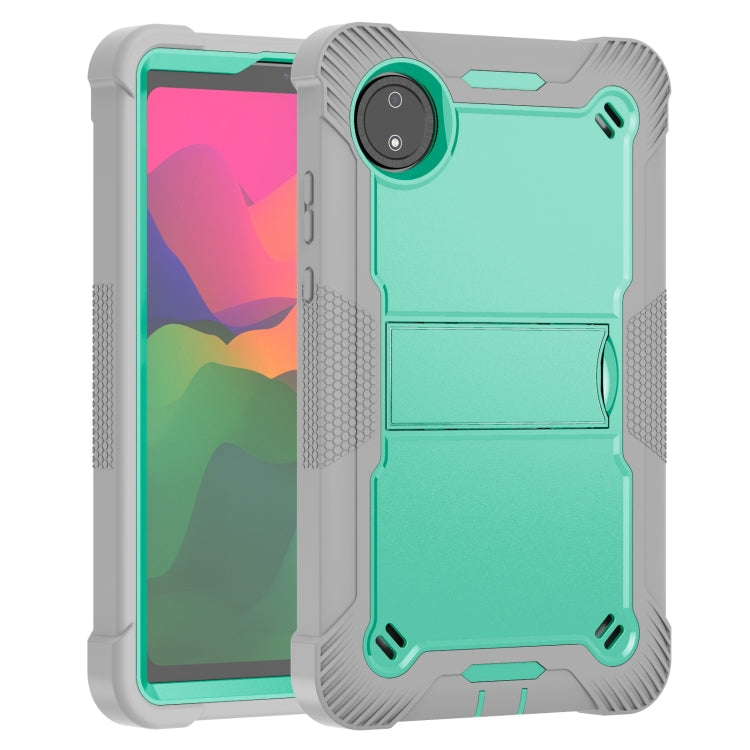 Funda Híbrida de Silicona a Prueba de Golpes para Xiaomi Redmi Pad Se 8.7 con Soporte (Verde Menta y Gris)
