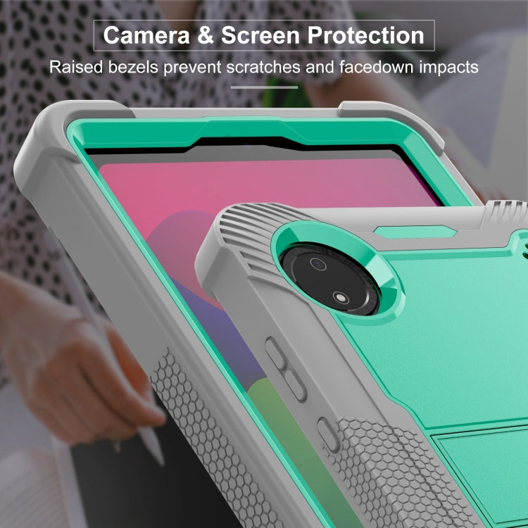 Funda Híbrida de Silicona a Prueba de Golpes para Xiaomi Redmi Pad Se 8.7 con Soporte (Verde Menta y Gris)