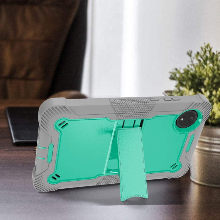 Funda Híbrida de Silicona a Prueba de Golpes para Xiaomi Redmi Pad Se 8.7 con Soporte (Verde Menta y Gris)