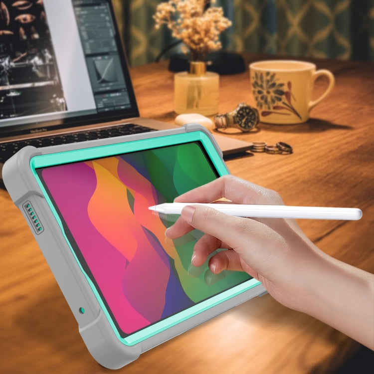 Funda Híbrida de Silicona a Prueba de Golpes para Xiaomi Redmi Pad Se 8.7 con Soporte (Verde Menta y Gris)