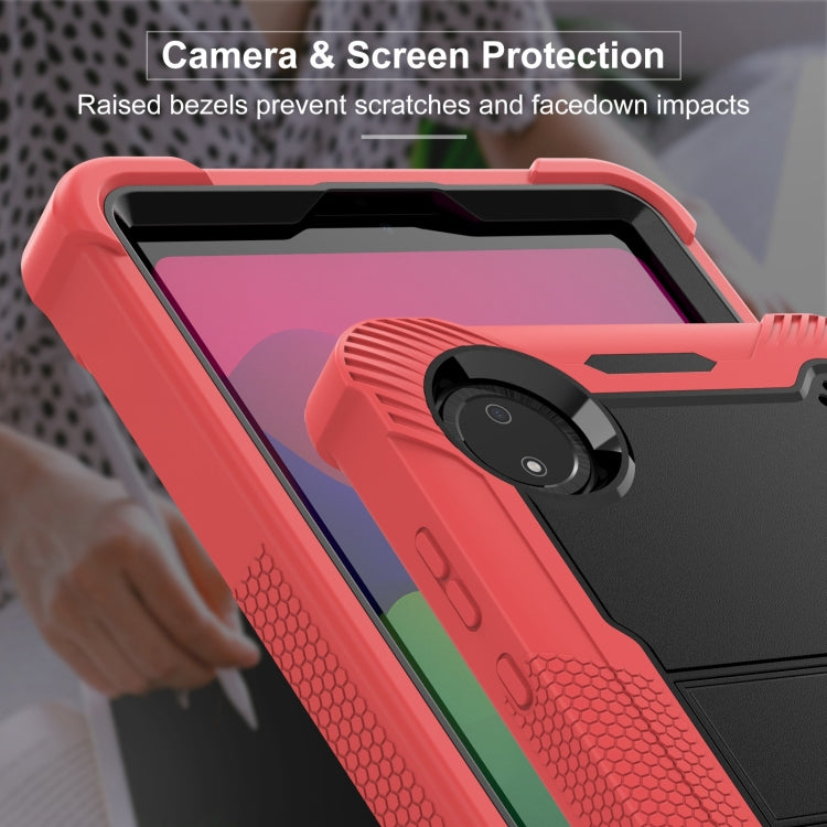 Funda Híbrida de Silicona a Prueba de Golpes para Xiaomi Redmi Pad Se 8.7 con Soporte (Negro y Rojo)