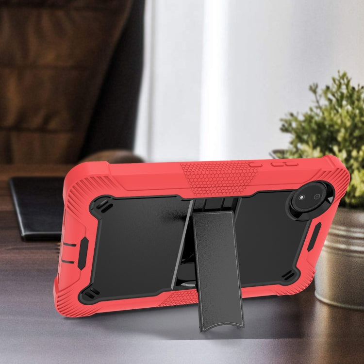 Funda Híbrida de Silicona a Prueba de Golpes para Xiaomi Redmi Pad Se 8.7 con Soporte (Negro y Rojo)