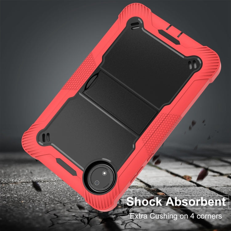 Funda Híbrida de Silicona a Prueba de Golpes para Xiaomi Redmi Pad Se 8.7 con Soporte (Negro y Rojo)