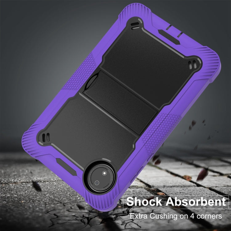 Funda Híbrida de Silicona a Prueba de Golpes para Xiaomi Redmi Pad Se 8.7 con Soporte (Negro y Morado)