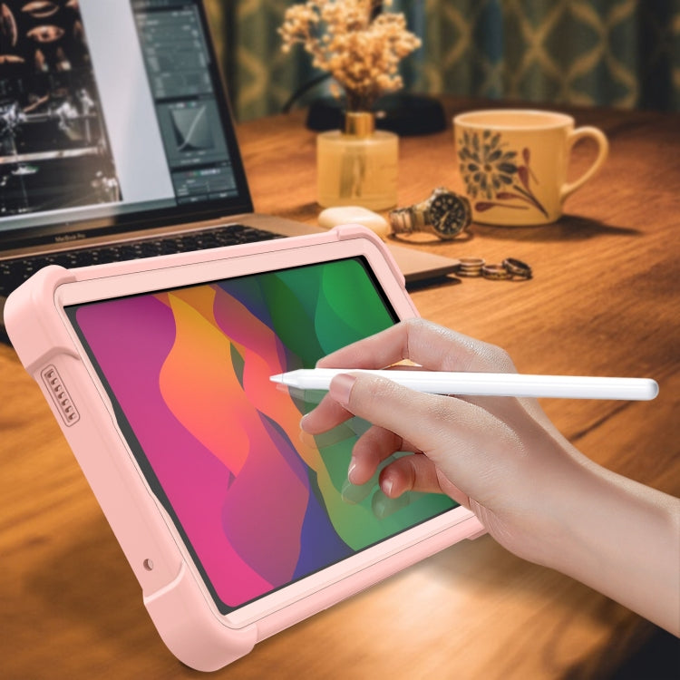 Funda Híbrida de Silicona a Prueba de Golpes para Xiaomi Redmi Pad Se 8.7 con Soporte (Oro Rosa)