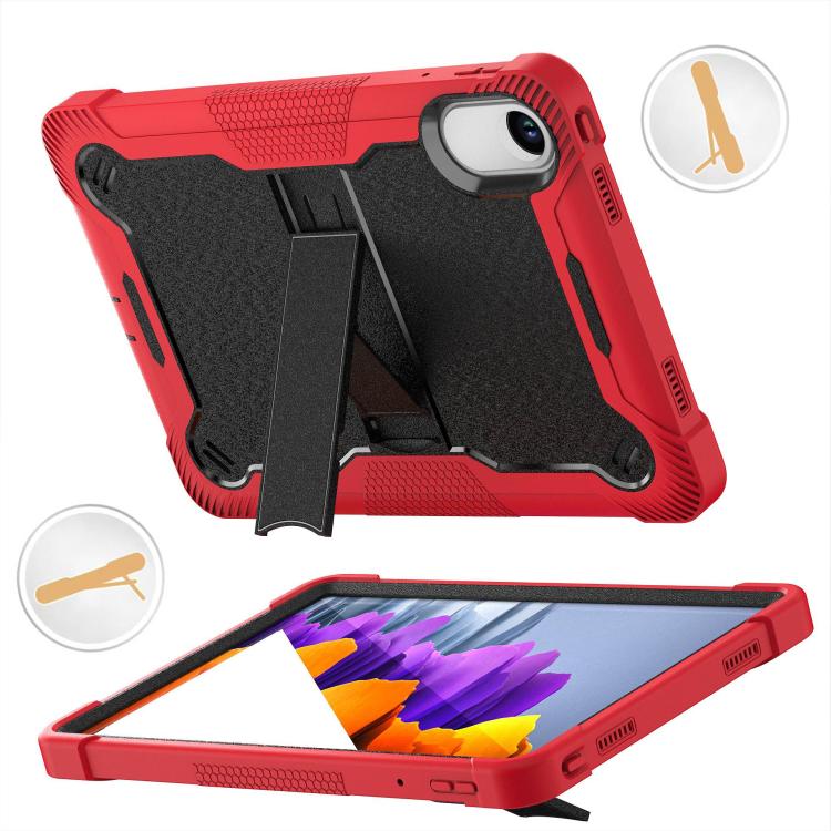 Funda híbrida de silicona a prueba de golpes para Xiaomi Redmi Pad 2 con soporte (negro y rojo)