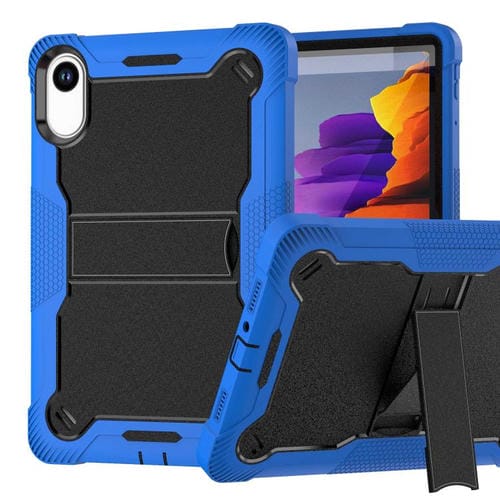 Funda híbrida de silicona a prueba de golpes para Xiaomi Redmi Pad 2 con soporte (negro y azul oscuro)