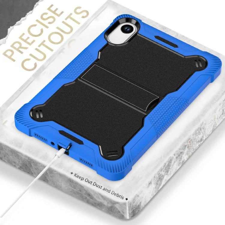 Funda híbrida de silicona a prueba de golpes para Xiaomi Redmi Pad 2 con soporte (negro y azul oscuro)