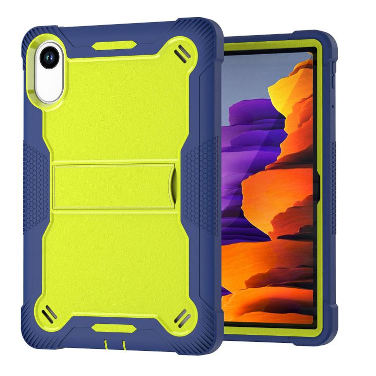 Funda híbrida de silicona a prueba de golpes para Xiaomi Redmi Pad 2 con soporte (amarillo, verde y azul marino)