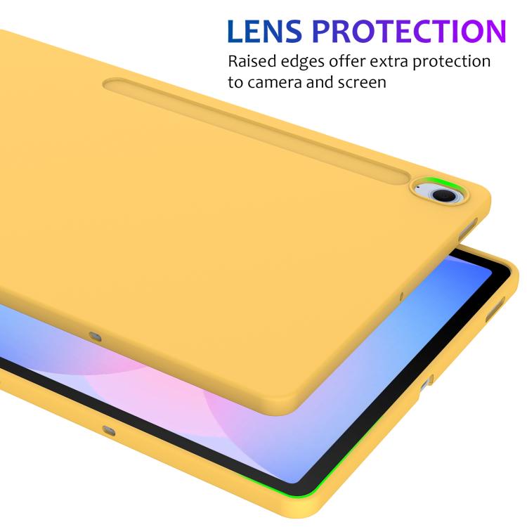 Funda de silicona líquida a prueba de golpes para Samsung Galaxy Tab S10 FE+ (amarilla)