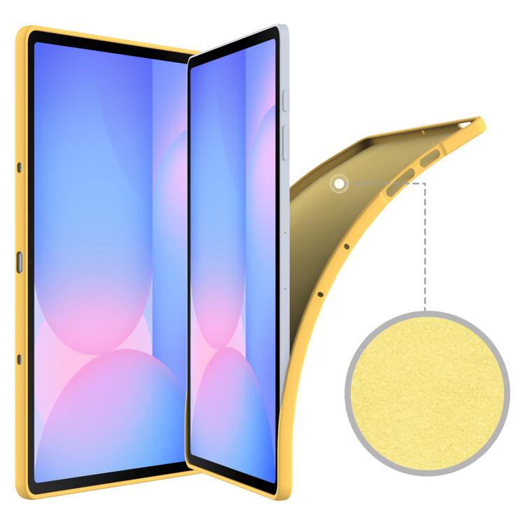 Funda de silicona líquida a prueba de golpes para Samsung Galaxy Tab S10 FE+ (amarilla)