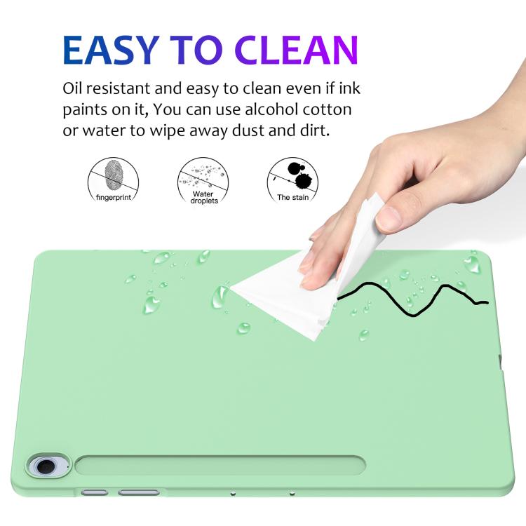 Funda de silicona líquida a prueba de golpes para Samsung Galaxy Tab S10 FE+ (verde)