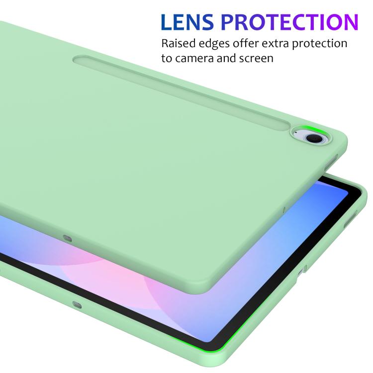 Funda de silicona líquida a prueba de golpes para Samsung Galaxy Tab S10 FE+ (verde)
