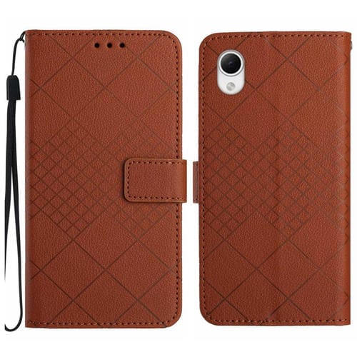 Funda para Samsung Galaxy A23 5G Jp Cuero Textura Rejilla Rómbica (Marrón)