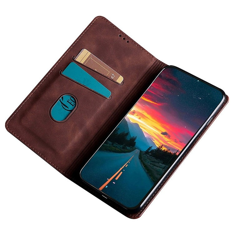 Funda de Cuero Magnética para OnePlus Nord Ce 4 Lite 5G (Marrón Oscuro)