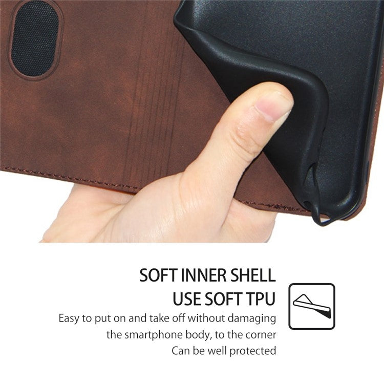 Funda de Cuero Magnética para OnePlus Nord Ce 4 Lite 5G (Marrón Oscuro)