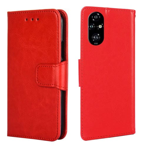 Funda de Cuero con Textura de Cristal para Honor 200 Pro 5G (Rojo)