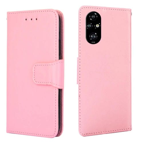 Funda de Cuero con Textura de Cristal para Honor 200 Pro 5G (Rosa)