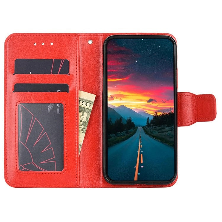 Funda de Cuero con Textura de Cristal para OnePlus Nord Ce 4 Lite 5G (Rojo)