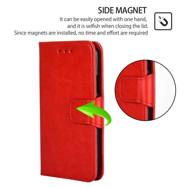 Funda de Cuero con Textura de Cristal para OnePlus Nord Ce 4 Lite 5G (Rojo)