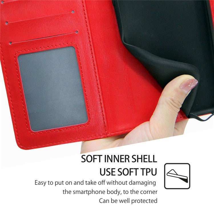 Funda de Cuero con Textura de Cristal para OnePlus Nord Ce 4 Lite 5G (Rojo)