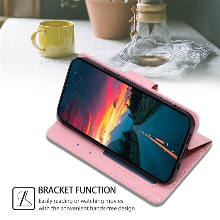Funda de Cuero con Textura de Cristal para OnePlus Nord Ce 4 Lite 5G (Rosa)