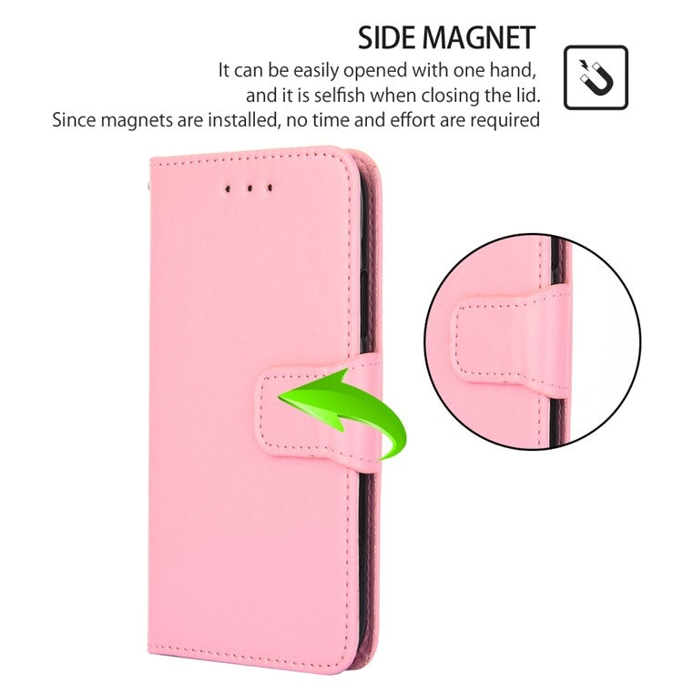 Funda de Cuero con Textura de Cristal para OnePlus Nord Ce 4 Lite 5G (Rosa)