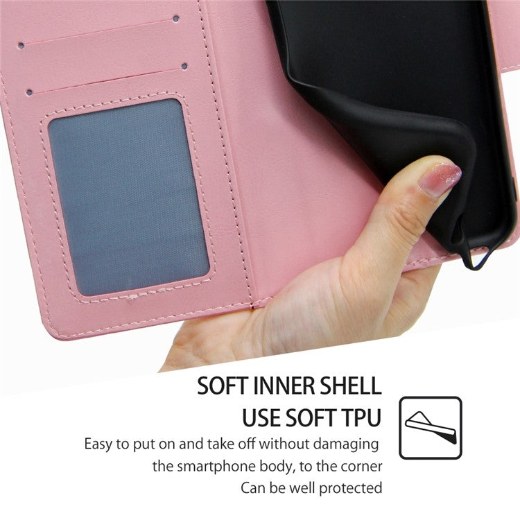 Funda de Cuero con Textura de Cristal para OnePlus Nord Ce 4 Lite 5G (Rosa)