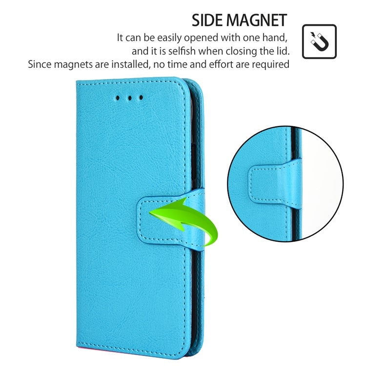 Funda de Cuero con Textura de Cristal para OnePlus Nord CE 4 Lite 5G (Azul Cielo)