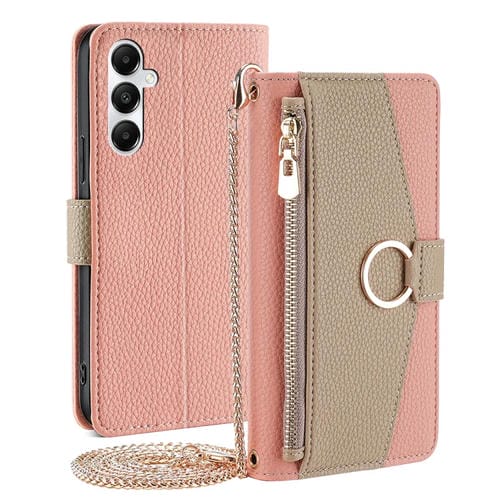 Funda para Teléfono Samsung Galaxy A05S 4G Cuero Textura Litchi Cruzada (Rosa)