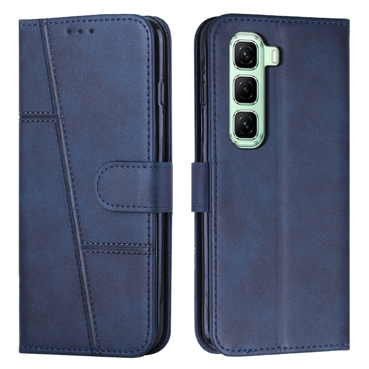 Funda de Cuero Textura Becerro con Hebilla para Infinix Hot 50 Pro+ 4G (Azul)